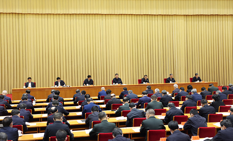 12月3日至4日,全國宗教工作會議在北京召開。中共中央總書記、國家主席、中央軍委主席習近平出席會議并發表重要講話。李克強、栗戰書、汪洋、王滬寧、趙樂際、韓正出席會議。新華社記者 丁海濤 攝